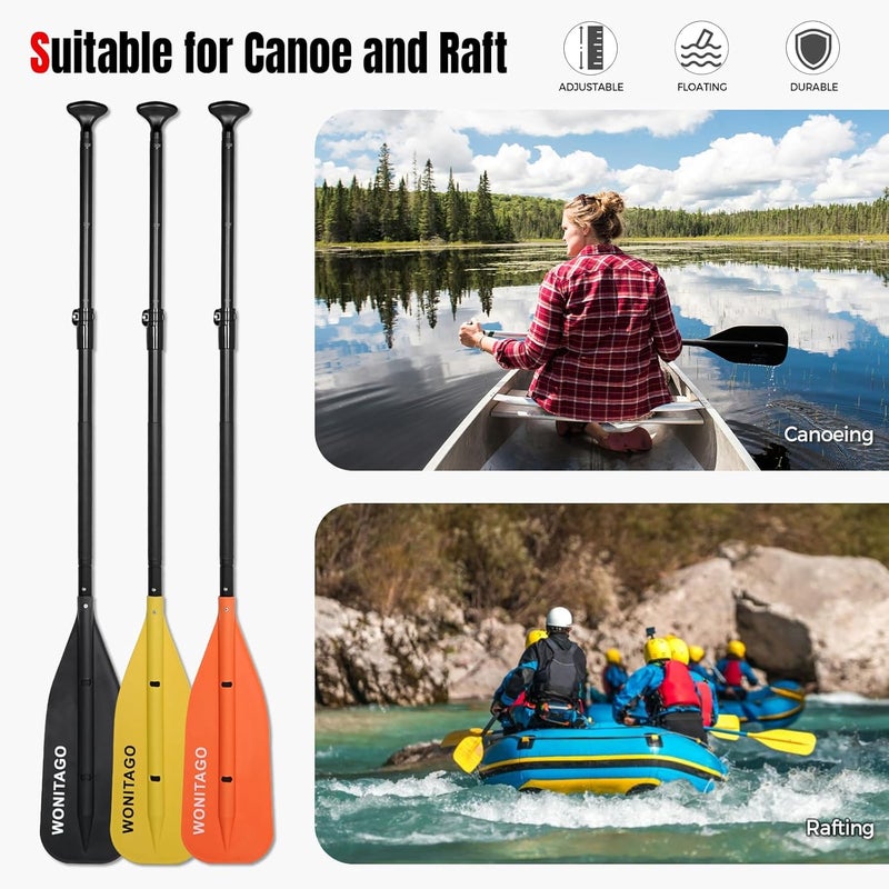 WONITAGO Canoe Paddle Aluminum Shaft with PP Blade, Floating Adjustable Paddle for Canoeing, Boating and Rafting, 122-152 cm/4-5 Ft - Image 5